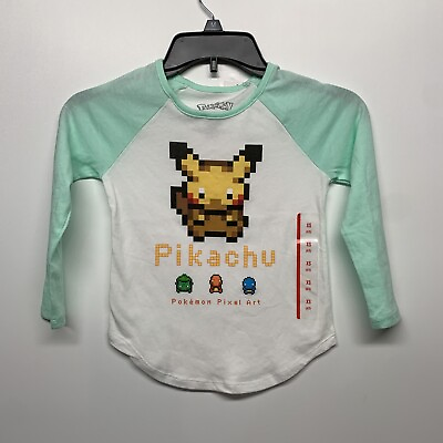 #ad Kids Pokemon Pikachu Baseball T shirt sz XS 4 5 NWT