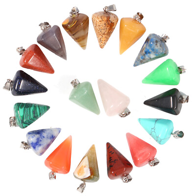 #ad Natural Quartz Hexagonal Stone Pendant Healing Reiki Crystal Pendants 15pcs