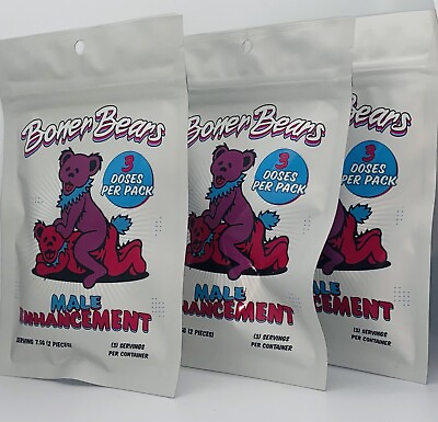 #ad Boner Bear Male Enhancement Gummies: 2 Packs 6 Count Per Bag total 12 count