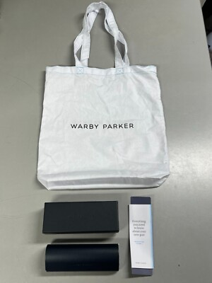 #ad Warby Parker Navy Blue Hard Magnetic Close Eyeglass Case Box Bag Papers