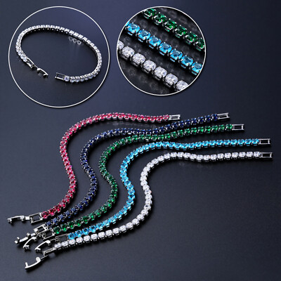 #ad Fashion Women Bridesmaid Tennis Bracelet Rhinestone Zircon Crystal Jewelry HOT