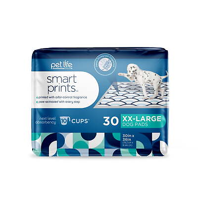 #ad Pet Life Unlimited Dog Pads Smart Prints XXL Scallop Print 30ct