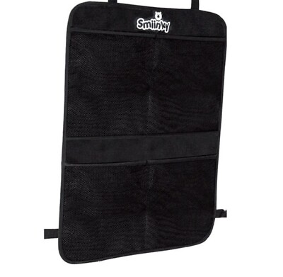 #ad NWOT Smiinky universal back seat protector organizer with pockets pure in black