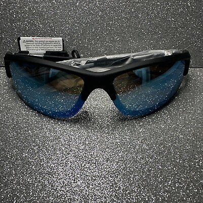 #ad TekGear Sunglasses Sport Mirror Black Blue UV Protective Polarized Mens NEW