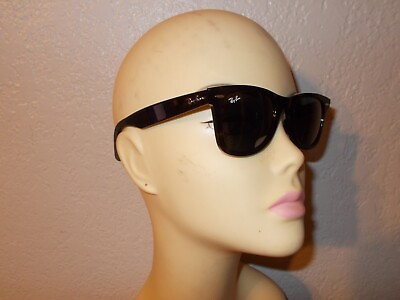 #ad Ray Ban RB 2140 Wayfarer 902 R5 Dark Havana Frame Gray 50mm Glass Sunglasses