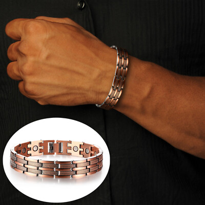 #ad Retro Magnetic Therapy Bracelet for Arthritis Pain Relief Copper Bracelet