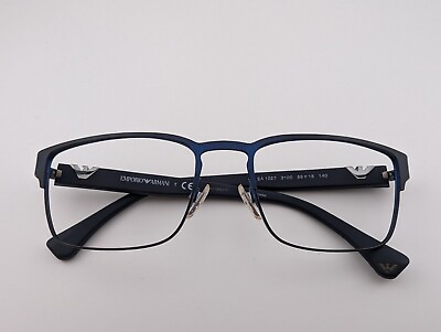 #ad Emporio Armani Eyeglasses Frames Only EA 1027 3100 55 18 140 Blue Plastic
