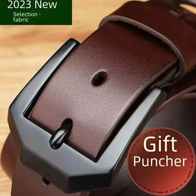 #ad Mens Leather Belt Clips Copper Automatic Buckle