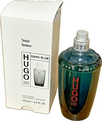 #ad 4.2 oz Dark Blue Hugo Boss for Men EDT Spray Tester Bottle No Cap BRAND NEW