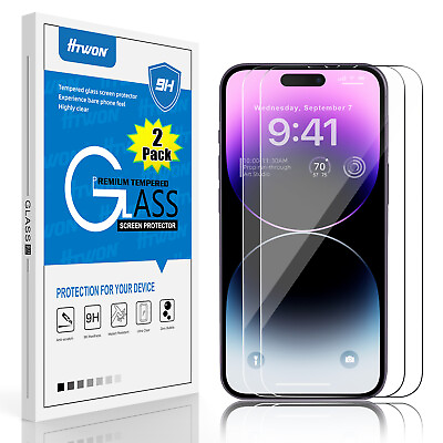 #ad 2X For Apple iPhone 14 Pro Max 9H HD Tempered Glass Screen Protector Film Cover
