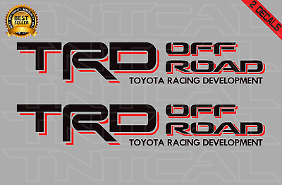 #ad TRD OFFROAD Decal Set Fits Tacoma Tundra Truck Bedside Vinyl Sticker black red