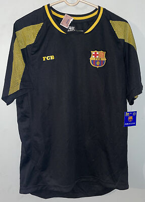 #ad NEW BARCELONA FCB BLACK Soccer Jersey NWT SZ Medium Futbol Club Shirt