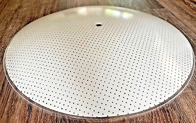 #ad VINTAGE 15quot; ROUND Glass CEILING Light WHITE DOTS SHADE Replacement NEW 81805