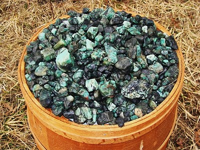 #ad 3000 Carat Lots of Unsearched Natural Emerald Rough a FREE Faceted Gemstone