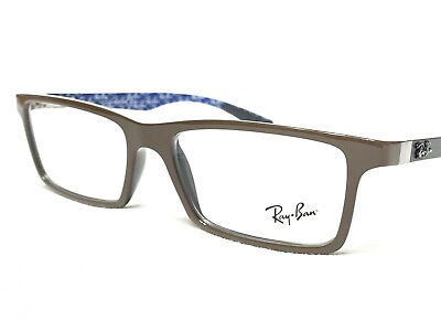#ad NEW Ray Ban RB8901 5612 Mens Brown amp; Black Carbon Fiber Eyeglasses Frames 55 17