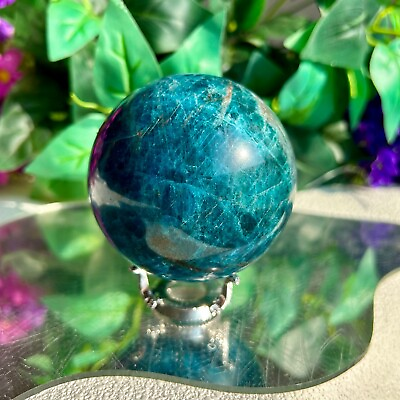 #ad High Quality Blue Apatite Ball Sphere Quartz Crystal Display Healing