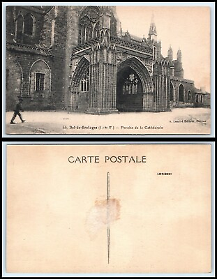 #ad FRANCE Postcard Dol de Bretagne Porche de la Cathedral GG39