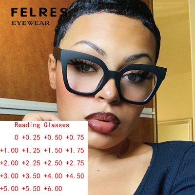 #ad Square Blue Light Blocking Reading Glasses Women Large Frame Clear Lens Glasses