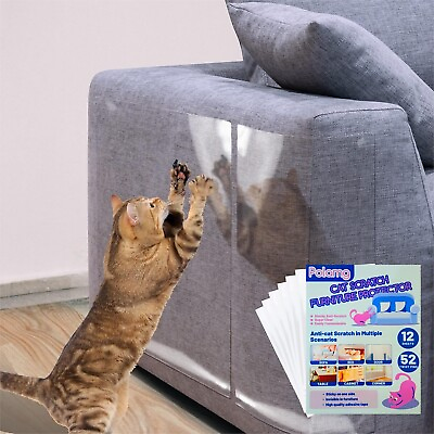 #ad Cat Scratch Furniture Protector 12 Pack Clear Adhesive Couch Protector w Clips