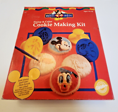 #ad Vtg Mickey For Kids Stamp amp; Color Cookie Making Kit by Wilton 90#x27;s Y2k Retro