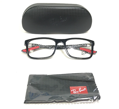 #ad Ray Ban Eyeglasses Frames RB8908 2000 Black Square Carbon Fiber 53 18 145