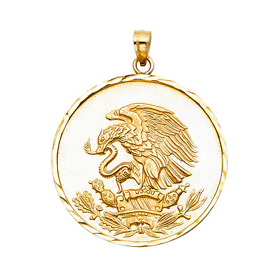 #ad Gold 14K Real Solid Yellow Gold Eagle Pendant For Men Women Eagle Pendant