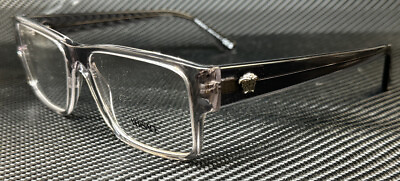 #ad VERSACE VE3342 593 Grey Transparent Men#x27;s 57 mm Eyeglasses