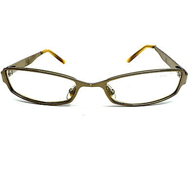 #ad Gucci Eyeglasses Frames Gold Rectangle Full Rim Vintage USED 51 17 H9875 $37.49