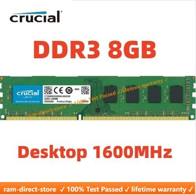 #ad CRUCIAL DDR3 8GB 1600 MHz 8GB 16GB 32GB PC3 12800 Desktop Memory RAM 240Pin DIMM