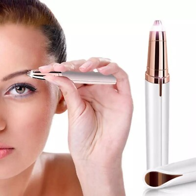 #ad Eyebrow Trimmer Hair Face Brows Razor Remover Facial Epilator LED Light head USA