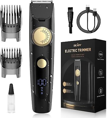 #ad Adjustable Beard Trimmer for Men Cordless Hair Mustache Trimmer with LED Display