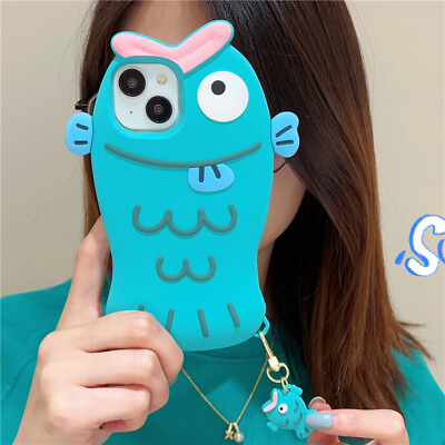 #ad Cute Fish 3D Cartoon Silicone Soft Case Cover for iPhone 11 12 13 14 Pro Max