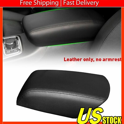 #ad Fits 2011 2018 Ford Explorer Leather Console Lid Armrest Cover Black Stitch