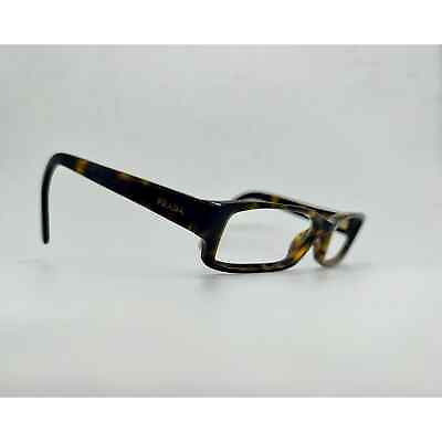 #ad Prada Rectangle Designer Eyeglasses Unisex Brown Tortoise Full Frame