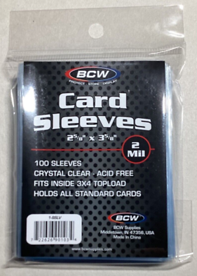 #ad BCW Trading Card Sleeves 1 Unopened pack of 100 With Tracking