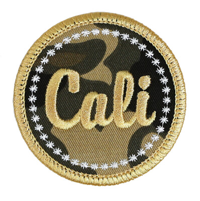 #ad Cali California Iron on Sew On Embroidered Patch for Jacket Backpack Hat Cgn Gld