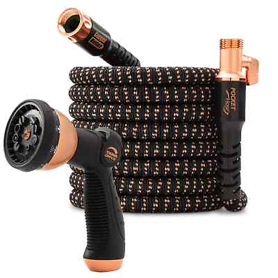 #ad Pocket Hose Copper Bullet 75 FT With Thumb Spray Nozzle AS SEEN ON TV 650psi