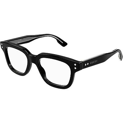 #ad Gucci Men#x27;s Eyeglasses Black Acetate Square Full Rim Frame Demo Lens GG1219O 001