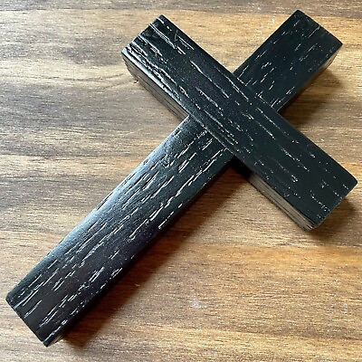 #ad Small Wall Cross Black 5quot; Handmade USA Decor Cruz Catholic Plain Christian