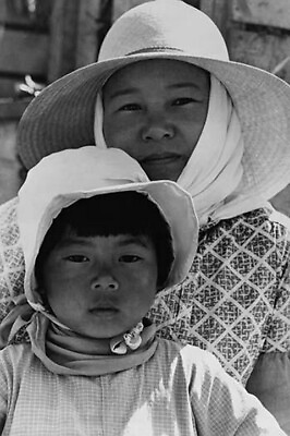 #ad Japanese mother and daughter agricultural Workers by Dorothea Lange Art Print