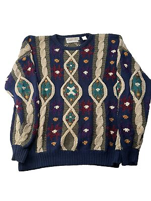 #ad vintage northern isles sweater Hand Knitted Size XL CB2