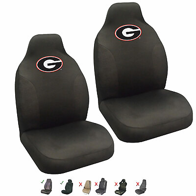 #ad New 2PC NCAA Georgia Bulldogs Car Truck SUV Front Seat Covers Set