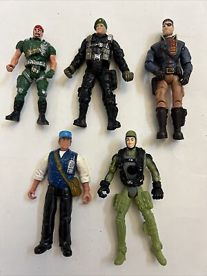 #ad Mixed Lot Of 5 Army Military Action Figures
