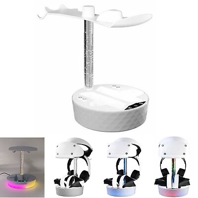 #ad RGB Charging Stand Organizer Charger Dock for PSVR2 Glasses Controller Headphone
