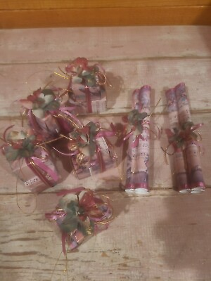 #ad Lot Of 7 Rolled And Boxes Music Sheet Notes Flowers Christmas Tree Ornament