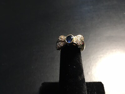 #ad 18k Gold Sapphire And Diamond Ring .55 Sapphire. .46 Diamonds