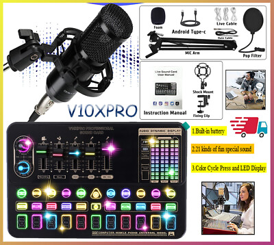 #ad Podcast Equipment BundleCondenser Microphone Bundle Audio Mixer for Singing PRO