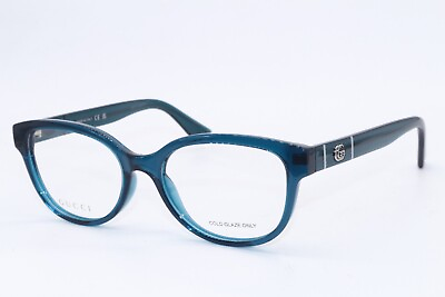 #ad NEW GUCCI GG 1115O 003 CLEAR BLUE SILVER AUTHENTIC FRAMES EYEGLASSES 53 17