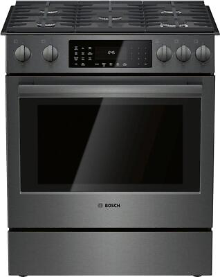 #ad Bosch 800 Series HGI8046UC 30quot; Slide In Gas Black Stainless Range Detailed pics