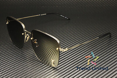 #ad SAINT LAURENT SL 312 M 006 58 Rectangular Gold Lt Brown 58 mm Women#x27;s Sunglasses